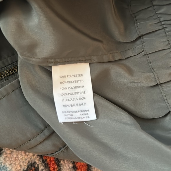 JCREW Women’s green bomber jacket - Sz: L - Picture 5 of 6